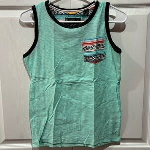 ENGLISH LAUNDRY Boy’s Light Blue Aztec Summer Tank Top w/ Pocket - size 10/12